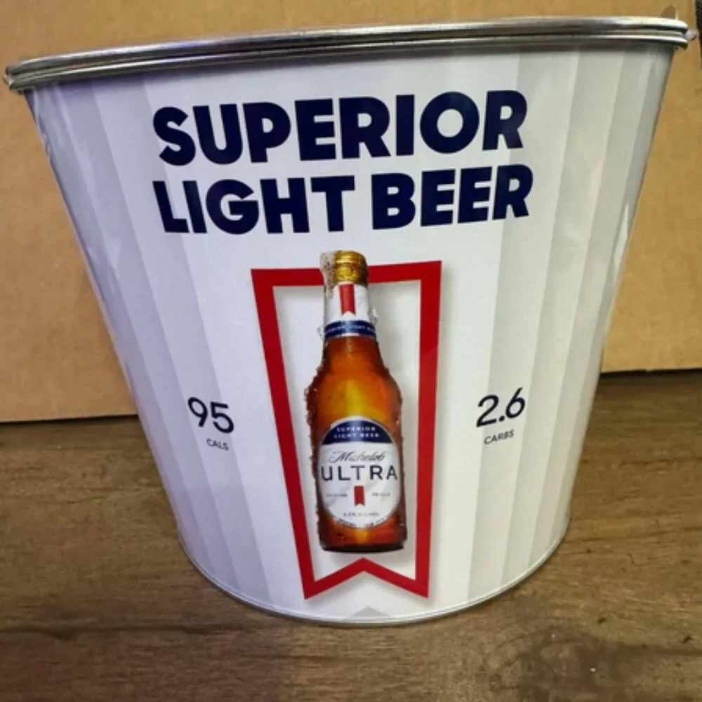 Michelob Ultra Galvanized Steel Ice Bucket with Handle – Iconic Design & ULTRA R - Picture 4 of 4